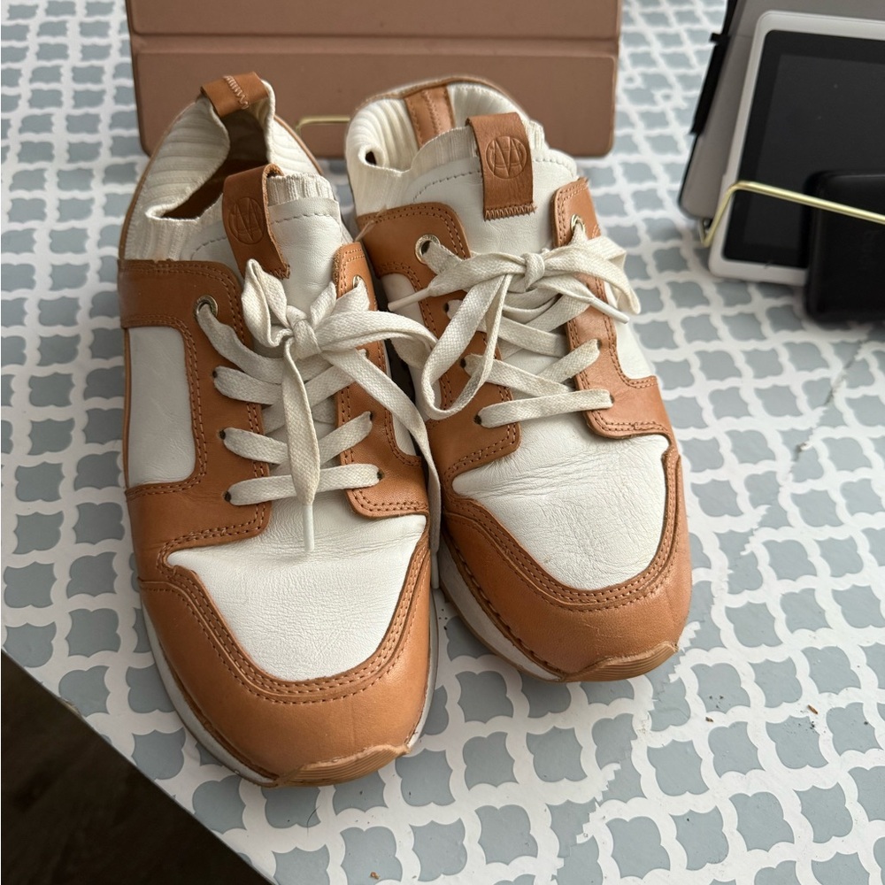 Kids Tan and White Sneakers